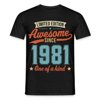 Génial depuis 1981 - T-shirt homme - noir - Devant - AI Model Male 178 light (178cm)