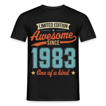 Awesome Since 1983 - Men's T-Shirt - black - Front - AI Model Male 178 light (178cm)