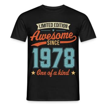 Génial depuis 1978 - T-shirt homme - noir - Devant - AI Model Male 178 light (178cm)