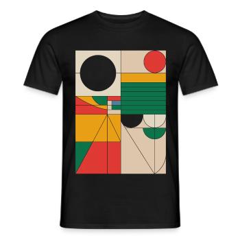 Bauhaus Abstrakte Geometrische Formen Kunstwerk - Männer T-Shirt - Schwarz - Vorne - AI Model Male 178 light (178cm)