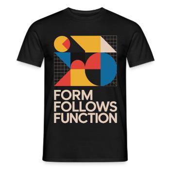 Bauhaus Form Follows Function Geometric Art - Men's T-Shirt - black - Front - AI Model Male 178 light (178cm)