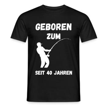 Né pour pêcher depuis 40 ans - T-shirt Angler - T-shirt homme - noir - Devant - AI Model Male 178 light (178cm)