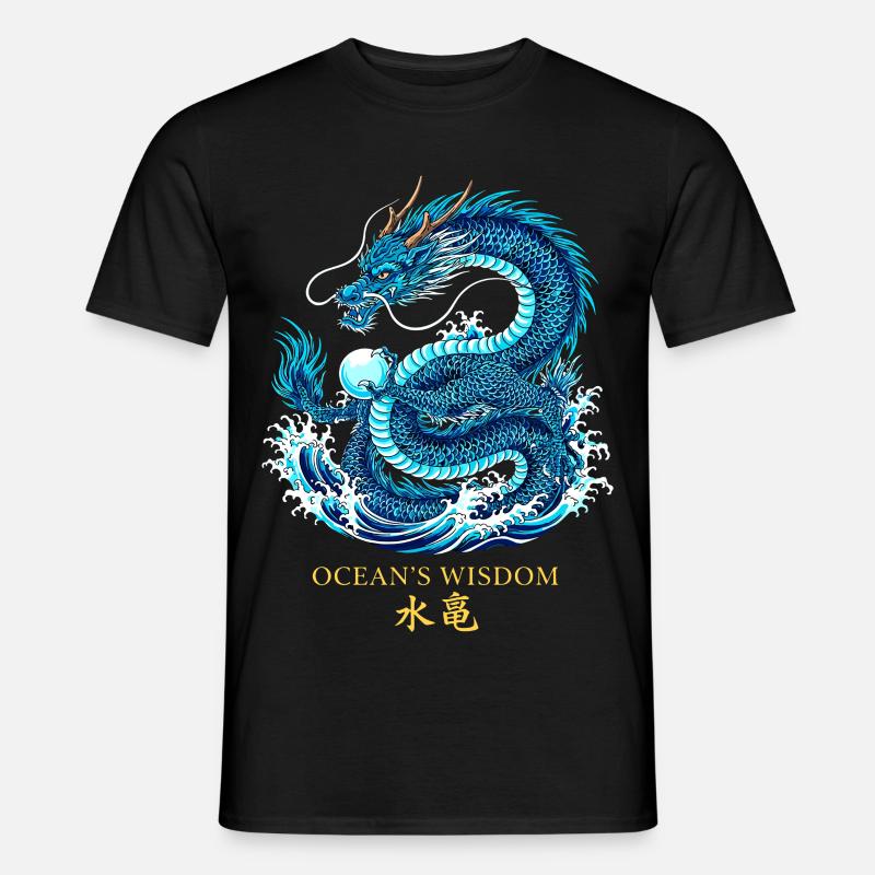 Ozean-Drache | Ocean's Wisdom - Männer T-Shirt - Schwarz