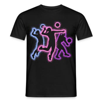 Volleyball Player Silhouettes Voleyballeriin - Men's T-Shirt - black - Front - AI Model Male 178 light (178cm)