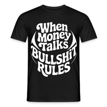 Money speaks – clear rules - Men's T-Shirt - black - Front - AI Model Male 178 light (178cm)