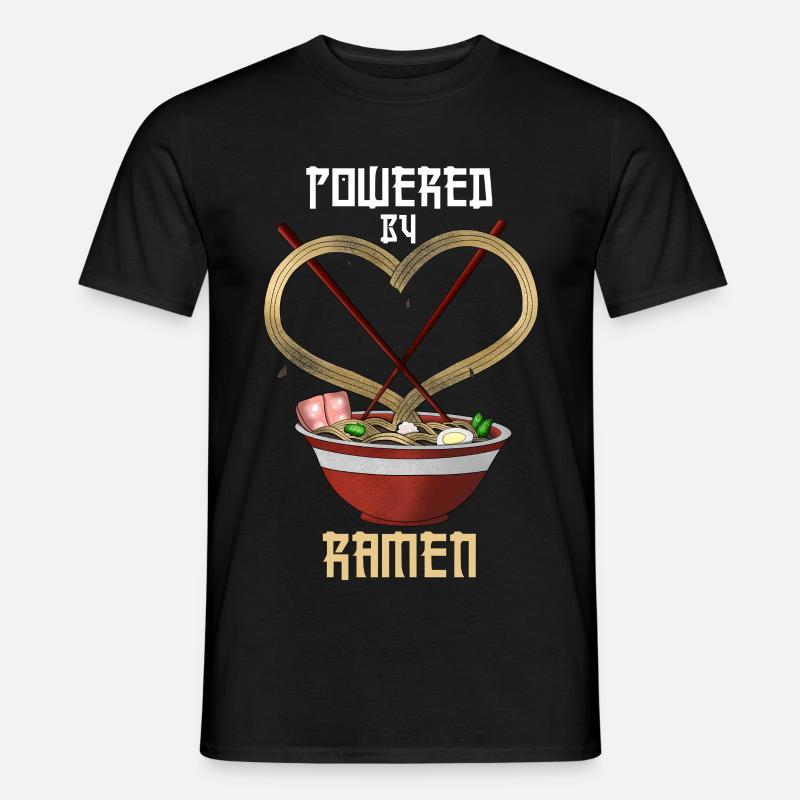 Powered by Ramen Funny Tee - Männer T-Shirt - Schwarz