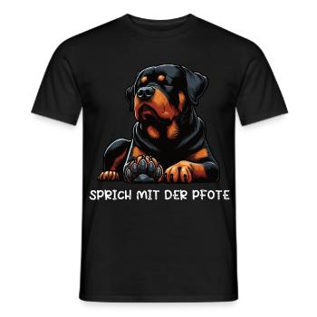 Parler avec la patte Rottweiler Propriétaire du rottweiler - T-shirt homme - noir - Devant - AI Model Male 178 light (178cm)