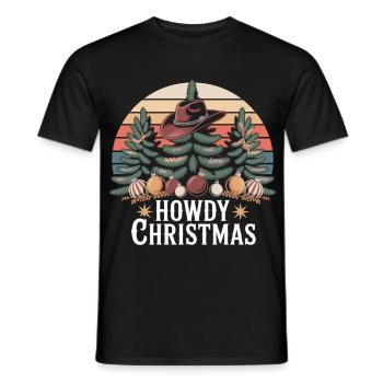 Salut Noël – Cowboy Weihnachten - T-shirt homme - noir - Devant - AI Model Male 178 light (178cm)