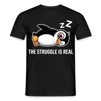 Pinguin Lustiger Spruch - Männer T-Shirt - Schwarz - Vorne - AI Model Male 178 light (178cm)