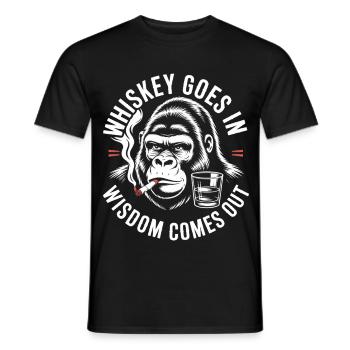 Whiskey Goes In Wisdom Comes Out - Männer T-Shirt - Schwarz - Vorne - AI Model Male 178 light (178cm)