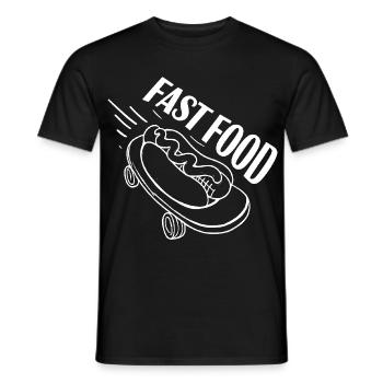 Fast Hot Dog Skateboard Longboard - Men's T-Shirt - black - Front - AI Model Male 178 light (178cm)