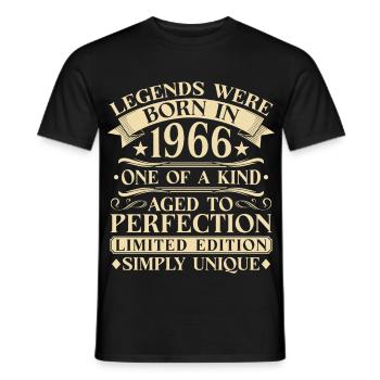 60ème Anniversaire Vintage 1966 - T-shirt homme - noir - Devant - AI Model Male 178 light (178cm)
