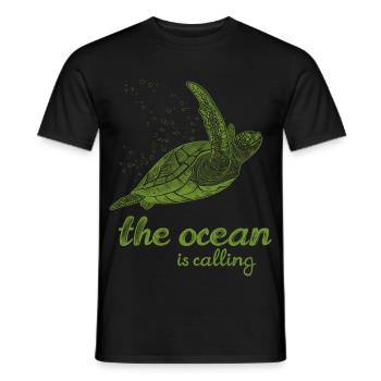 L’appel de l’océan - Tortue - T-shirt homme - noir - Devant - AI Model Male 178 light (178cm)