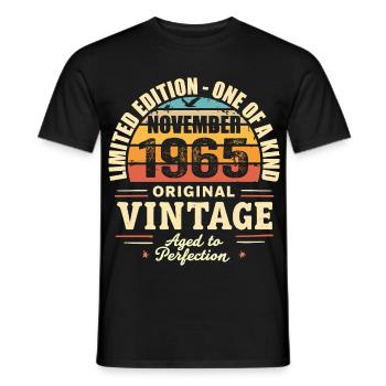 Novembre 1965 meilleur cadeau 1965 - novembre 1965 - T-shirt homme - noir - Devant - AI Model Male 178 light (178cm)