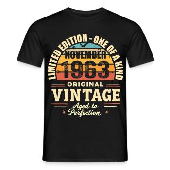 November 1963 Best Gift 1963 - November 1963 - Men's T-Shirt - black - Front - AI Model Male 178 light (178cm)