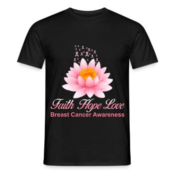 T-shirt de sensibilisation Cancer Faith Hope Love - T-shirt homme - noir - Devant - AI Model Male 178 light (178cm)