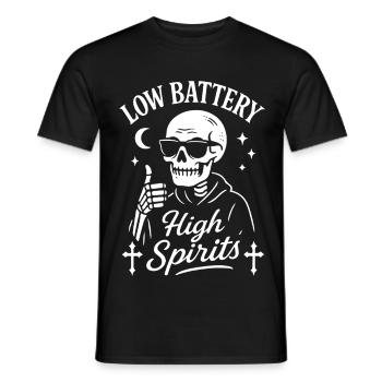 Low Battery High Spirit Halloween Kostüm - Männer T-Shirt - Schwarz - Vorne - AI Model Male 178 light (178cm)