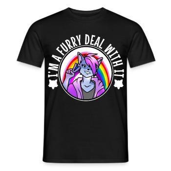 I'm A Furry Deal With It - Männer T-Shirt - Schwarz - Vorne - AI Model Male 178 light (178cm)