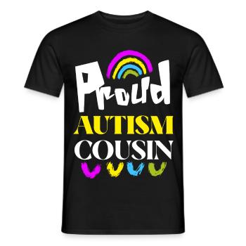 Stolzer Autismus-Cousin - Männer T-Shirt - Schwarz - Vorne - AI Model Male 178 light (178cm)