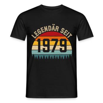 Legendary since 1979 – Born in 1979 - Men's T-Shirt - black - Front - AI Model Male 178 light (178cm)