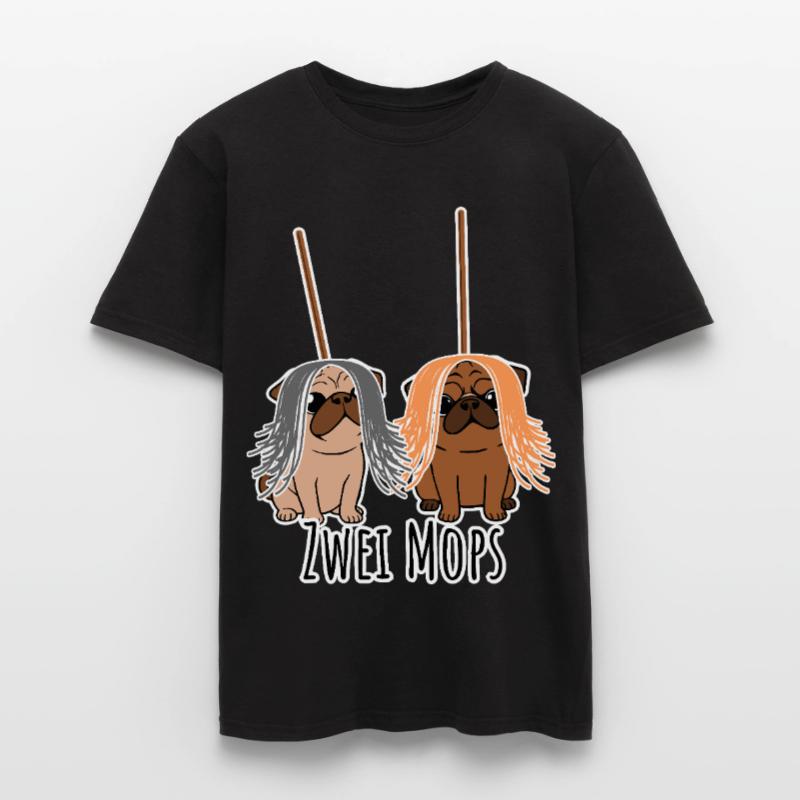 Zwei Mops - Hunde oder Putzgeräte? Hunde Humor? Männer T-Shirt