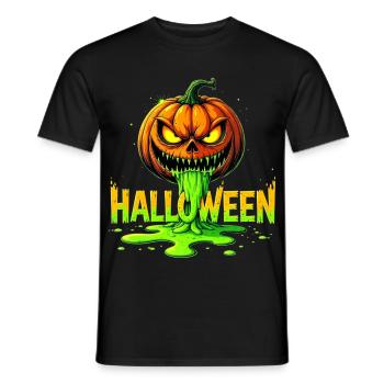 Citrouille verte Halloween horreur - T-shirt homme - noir - Devant - AI Model Male 178 light (178cm)