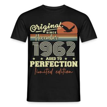 November 1962 Jubiläum 1962 November 1962 - Männer T-Shirt - Schwarz - Vorne - AI Model Male 178 light (178cm)
