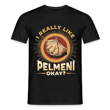 Pelmenis I Really Like Pelmeni Okay? - Men's T-Shirt - black - Front - AI Model Male 178 light (178cm)