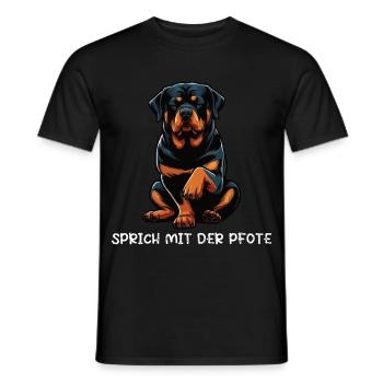 Parler avec la patte Rottweiler Propriétaire du rottweiler - T-shirt homme - noir - Devant - AI Model Male 178 light (178cm)