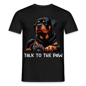 Parlez à la patte Rottweiler Propriétaire du rottweiler - T-shirt homme - noir - Devant - AI Model Male 178 light (178cm)