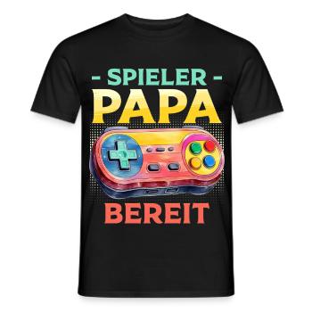 Papa en devenir JOUEUR PAPA PRÊT Drôle - T-shirt homme - noir - Devant - AI Model Male 178 light (178cm)