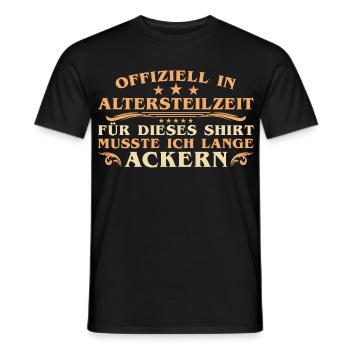 Early retirement - Lange Ackern - Officially in retirement - Men's T-Shirt - black - Front - AI Model Male 178 light (178cm)