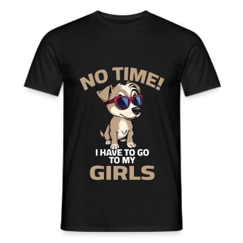 Chien Chien Dictons Propriétaires de chiens Pas de temps Promenade - T-shirt homme - noir - Devant - AI Model Male 178 light (178cm)