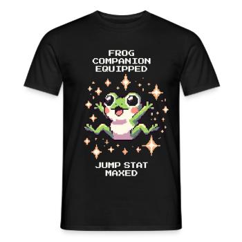 Frog Buddy équipé – Jump Max | Crapaud - T-shirt homme - noir - Devant - AI Model Male 178 light (178cm)