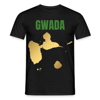 GWADA Golden Map West Indies T-shirt - Men's T-Shirt - black - Front - AI Model Male 178 light (178cm)