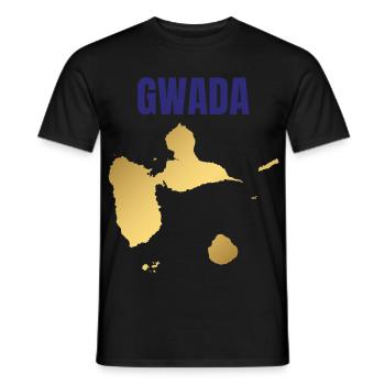 GWADA Golden Map West Indies T-shirt - Men's T-Shirt - black - Front - AI Model Male 178 light (178cm)