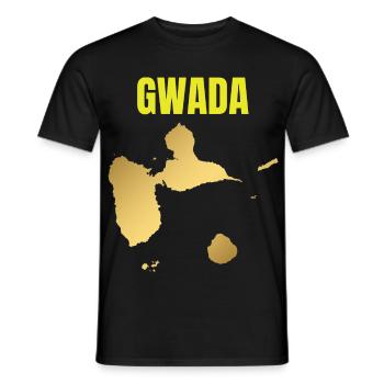 GWADA Golden Map West Indies T-shirt - Men's T-Shirt - black - Front - AI Model Male 178 light (178cm)