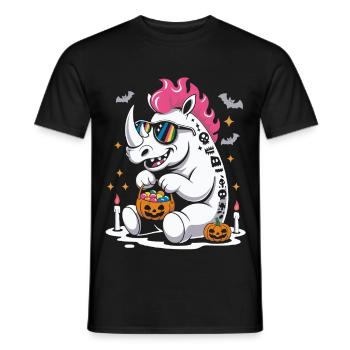 Rhino Halloween Candy Party for Punks - Men's T-Shirt - black - Front - AI Model Male 178 light (178cm)