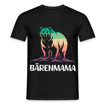 Werdende Mutter BÄRENMAMA Bald Mama Lustiges - Männer T-Shirt - Schwarz - Vorne - AI Model Male 178 light (178cm)