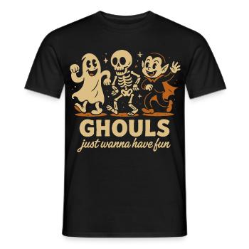 Ghouls Just Wanna Have Fun Halloween Design - Men's T-Shirt - black - Front - AI Model Male 178 light (178cm)