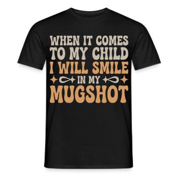 Quand il s’agit de mon enfant, je sourirai dans mon - T-shirt homme - noir - Devant - AI Model Male 178 light (178cm)