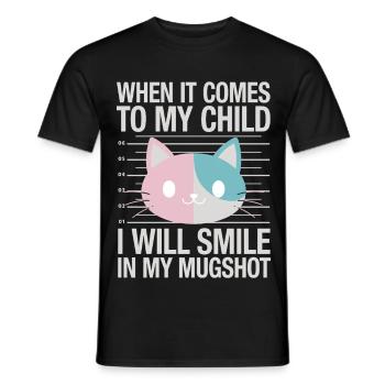 Quand il s’agit de mon enfant, je sourirai dans mon - T-shirt homme - noir - Devant - AI Model Male 178 light (178cm)