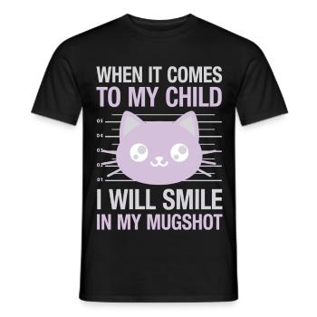 Quand il s’agit de mon enfant, je sourirai dans mon - T-shirt homme - noir - Devant - AI Model Male 178 light (178cm)