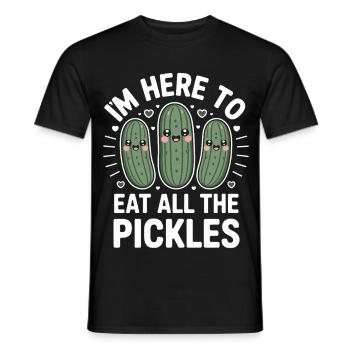 Concombres ici pour manger tous les cornichons - T-shirt homme - noir - Devant - AI Model Male 178 light (178cm)