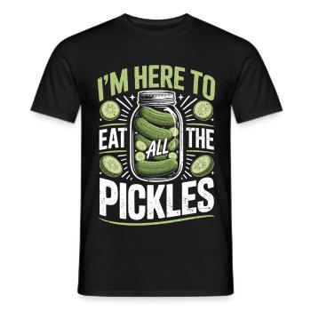 Concombres ici pour manger tous les cornichons - T-shirt homme - noir - Devant - AI Model Male 178 light (178cm)