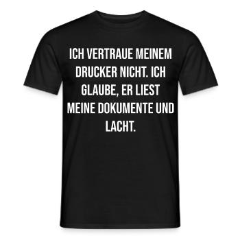 Blague de l’imprimeur – blague sur les documents - T-shirt homme - noir - Devant - AI Model Male 178 light (178cm)