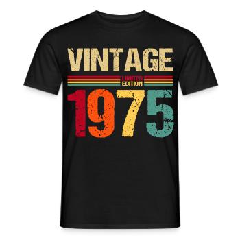 1975 Édition limitée - T-shirt homme - noir - Devant - AI Model Male 178 light (178cm)