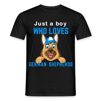 Juste un garçon aime le berger allemand - T-shirt homme - noir - Devant - AI Model Male 178 light (178cm)
