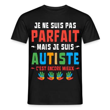 ICH BIN NICHT PERFEKT, ABER AUTISTISCH - Männer T-Shirt - Schwarz - Vorne - AI Model Male 178 light (178cm)