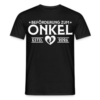 Annonce de grossesse 2026 Oncle enceinte - T-shirt homme - noir - Devant - AI Model Male 178 light (178cm)